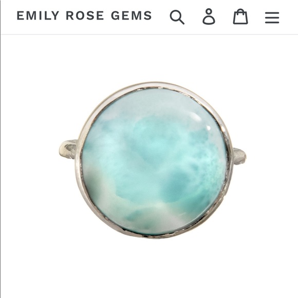 [emilyrosegems] larimar sterling silver ring - Picture 2 of 6